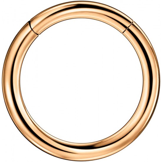 316L Surgical Steel Hinged Nose Rings Hoop 20G, Diameter 6mm to 10mm, Gold - Rose Gold - Silver - Black - Blue - Rainbow