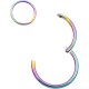 316L Surgical Steel Hinged Nose Rings Hoop 20G, Diameter 6mm to 10mm, Gold - Rose Gold - Silver - Black - Blue - Rainbow