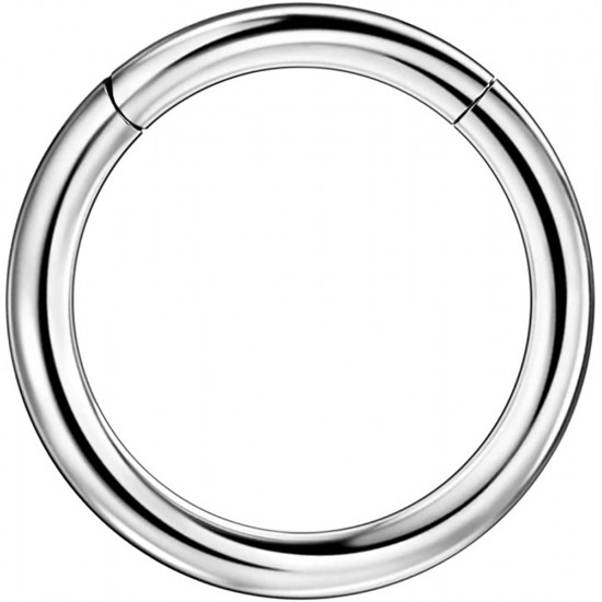 316L Surgical Steel Hinged Nose Rings Hoop 20G, Diameter 6mm to 10mm, Gold - Rose Gold - Silver - Black - Blue - Rainbow