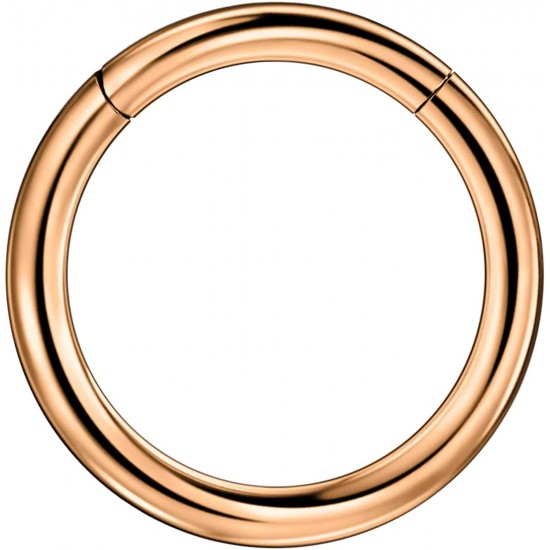 316L Surgical Steel Hinged Nose Rings Hoop 20G, Diameter 6mm to 10mm, Gold - Rose Gold - Silver - Black - Blue - Rainbow