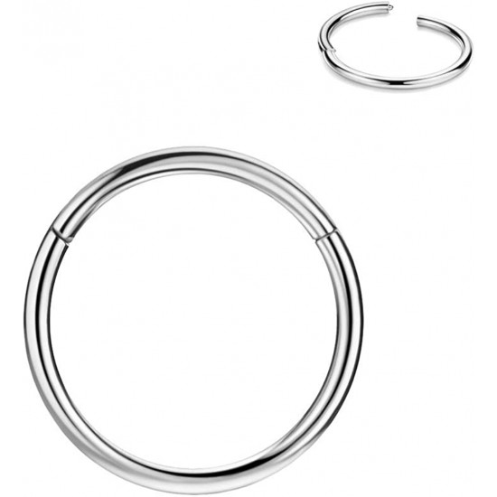 316L Surgical Steel Hinged Nose Rings Hoop 20G, Diameter 6mm to 10mm, Gold - Rose Gold - Silver - Black - Blue - Rainbow