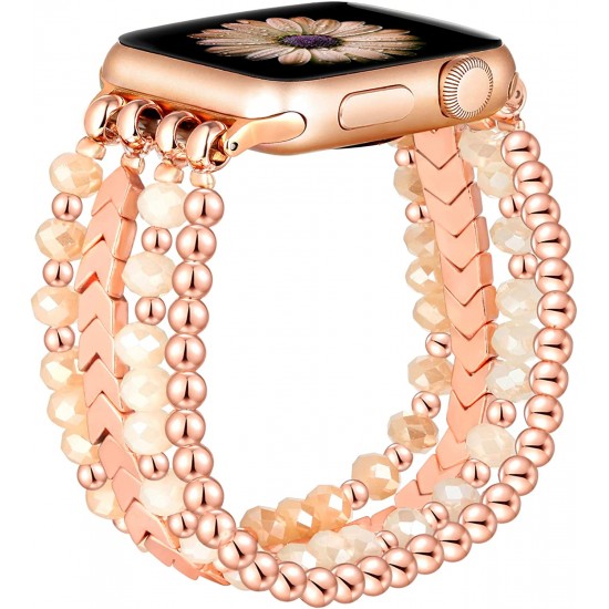 Bracelet Band Beaded Compatible with Apple Watch 38mm 40mm 41mm 42mm 44mm 45mm 49mm Women