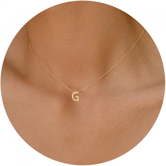 Initial Necklaces for Women, Dainty Letter Necklace Personalized Tiny Initial Pendant Necklace Monogram Cute Letter Name Choker Necklaces for Teen Girls