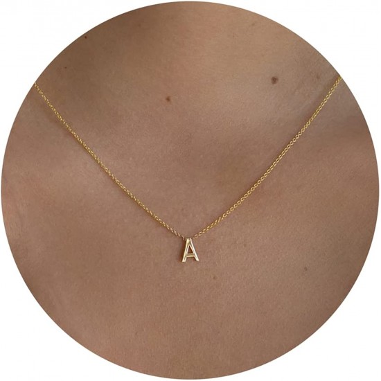 Initial Necklaces for Women, Dainty Letter Necklace Personalized Tiny Initial Pendant Necklace Monogram Cute Letter Name Choker Necklaces for Teen Girls