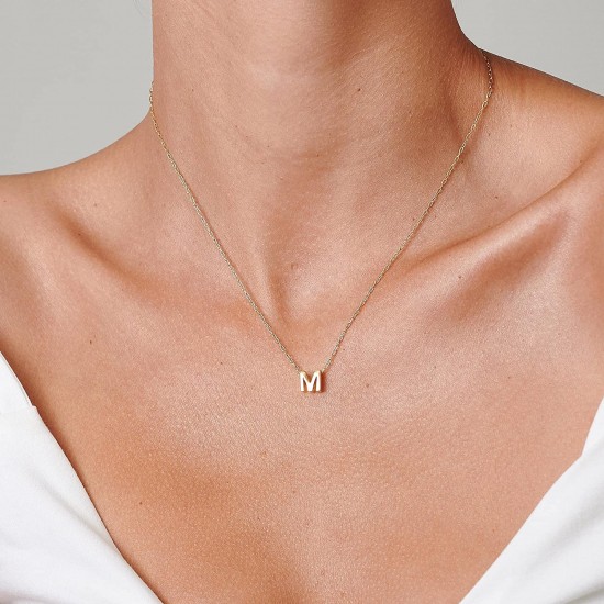 Initial Necklaces for Women, Dainty Letter Necklace Personalized Tiny Initial Pendant Necklace Monogram Cute Letter Name Choker Necklaces for Teen Girls