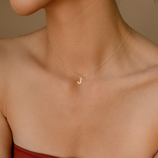 Initial Necklaces for Women, Dainty Letter Necklace Personalized Tiny Initial Pendant Necklace Monogram Cute Letter Name Choker Necklaces for Teen Girls