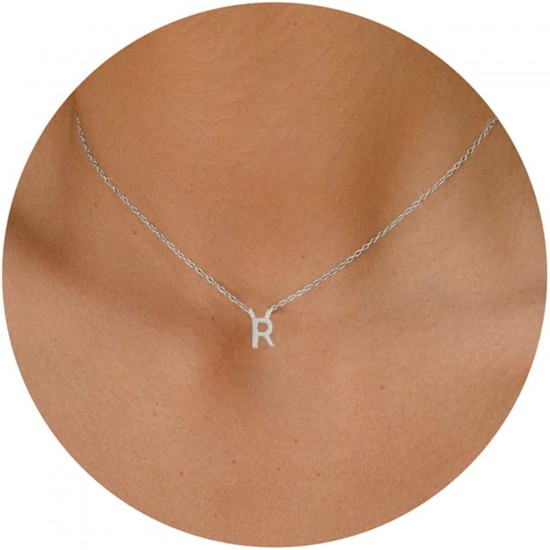 Initial Necklaces for Women, Dainty Letter Necklace Personalized Tiny Initial Pendant Necklace Monogram Cute Letter Name Choker Necklaces for Teen Girls