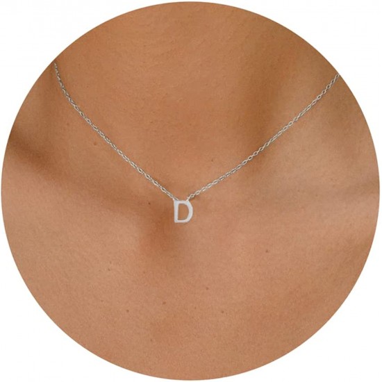 Initial Necklaces for Women, Dainty Letter Necklace Personalized Tiny Initial Pendant Necklace Monogram Cute Letter Name Choker Necklaces for Teen Girls