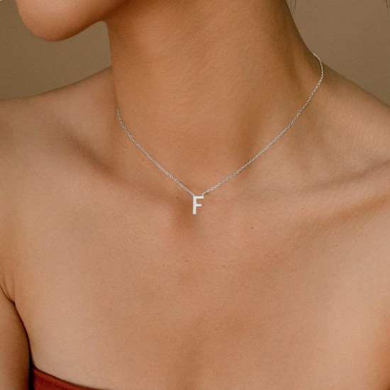 Initial Necklaces for Women, Dainty Letter Necklace Personalized Tiny Initial Pendant Necklace Monogram Cute Letter Name Choker Necklaces for Teen Girls