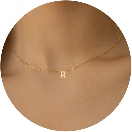 Initial Necklaces for Women, Dainty Letter Necklace Personalized Tiny Initial Pendant Necklace Monogram Cute Letter Name Choker Necklaces for Teen Girls