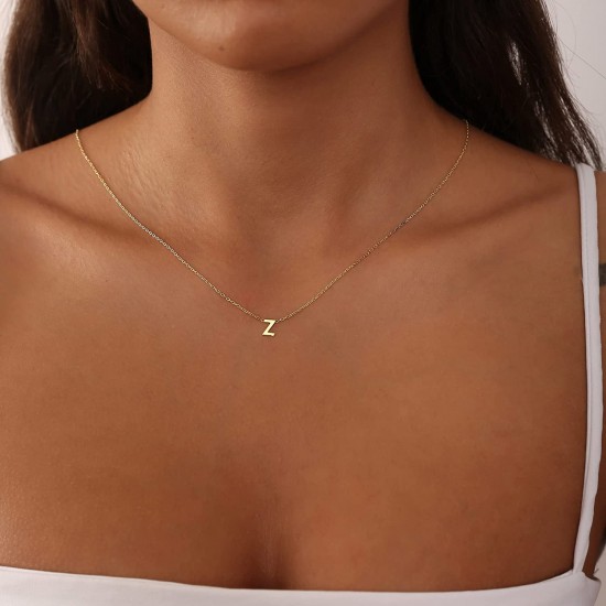 Initial Necklaces for Women, Dainty Letter Necklace Personalized Tiny Initial Pendant Necklace Monogram Cute Letter Name Choker Necklaces for Teen Girls