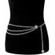 Multilayer Metal Waist Chain Dress Belts Metal Belt for Women
