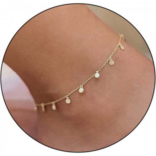 Ankle Bracelets for Women, Handmade Women Waterproof Chain Ankle Set for Women Girls Summer Beach Jewelry Gifts