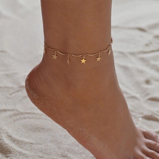 Ankle Bracelets for Women, Handmade Women Waterproof Chain Ankle Set for Women Girls Summer Beach Jewelry Gifts