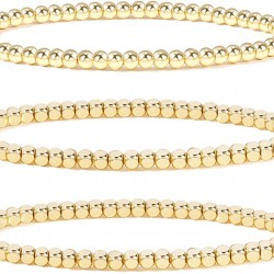 Gold Bead Bracelet for Women,14K Gold Plated Bead Ball Bracelet Stretchable Elastic Bracelet Gold Bead Bracelet for Women,14K Gold Plated Bead Ball Bracelet Stretchable Elastic Bracelet