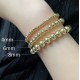 Gold Bead Bracelet for Women,14K Gold Plated Bead Ball Bracelet Stretchable Elastic Bracelet