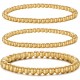 Gold Bead Bracelet for Women,14K Gold Plated Bead Ball Bracelet Stretchable Elastic Bracelet