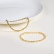 Gold Bead Bracelet for Women,14K Gold Plated Bead Ball Bracelet Stretchable Elastic Bracelet