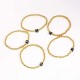 Gold Bead Bracelet for Women,14K Gold Plated Bead Ball Bracelet Stretchable Elastic Bracelet