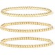 Gold Bead Bracelet for Women,14K Gold Plated Bead Ball Bracelet Stretchable Elastic Bracelet
