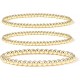 Gold Bead Bracelet for Women,14K Gold Plated Bead Ball Bracelet Stretchable Elastic Bracelet