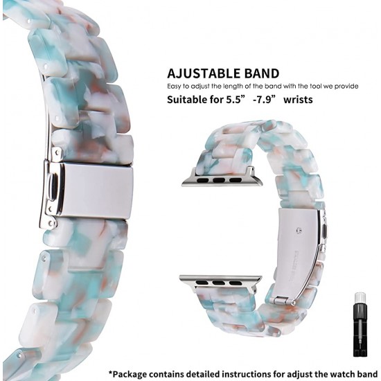 Thin Light Resin Strap Bracelet for Apple Watch Band 38mm 40mm 41mm 42mm 44mm 45mm 49mm Stainless Steel Buckle Replacement Band For iWatch SE Ultra Series 8 7 6 5 4 3 2 1 for Women Men