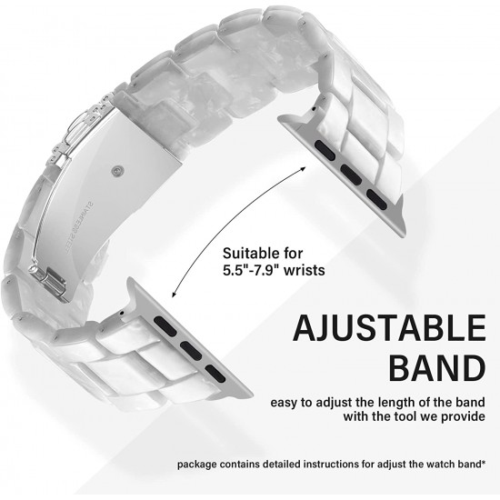 Thin Light Resin Strap Bracelet for Apple Watch Band 38mm 40mm 41mm 42mm 44mm 45mm 49mm Stainless Steel Buckle Replacement Band For iWatch SE Ultra Series 8 7 6 5 4 3 2 1 for Women Men