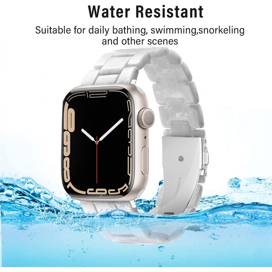 Thin Light Resin Strap Bracelet for Apple Watch Band 38mm 40mm 41mm 42mm 44mm 45mm 49mm Stainless Steel Buckle Replacement Band For iWatch SE Ultra Series 8 7 6 5 4 3 2 1 for Women Men