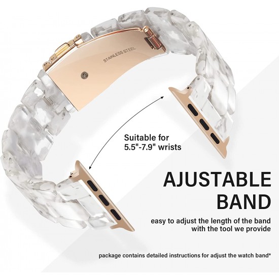 Thin Light Resin Strap Bracelet for Apple Watch Band 38mm 40mm 41mm 42mm 44mm 45mm 49mm Stainless Steel Buckle Replacement Band For iWatch SE Ultra Series 8 7 6 5 4 3 2 1 for Women Men