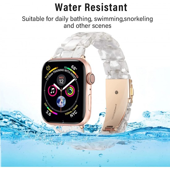 Thin Light Resin Strap Bracelet for Apple Watch Band 38mm 40mm 41mm 42mm 44mm 45mm 49mm Stainless Steel Buckle Replacement Band For iWatch SE Ultra Series 8 7 6 5 4 3 2 1 for Women Men