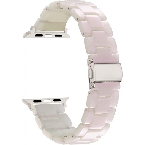 Thin Light Resin Strap Bracelet for Apple Watch Band 38mm 40mm 41mm 42mm 44mm 45mm 49mm Stainless Steel Buckle Replacement Band For iWatch SE Ultra Series 8 7 6 5 4 3 2 1 for Women Men