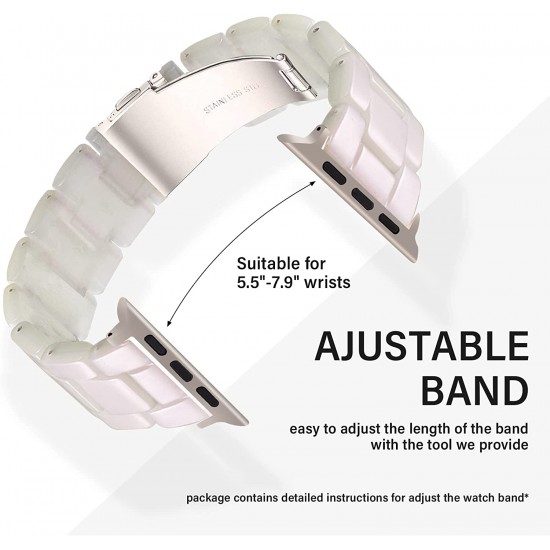 Thin Light Resin Strap Bracelet for Apple Watch Band 38mm 40mm 41mm 42mm 44mm 45mm 49mm Stainless Steel Buckle Replacement Band For iWatch SE Ultra Series 8 7 6 5 4 3 2 1 for Women Men