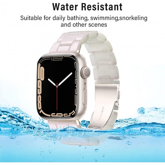 Thin Light Resin Strap Bracelet for Apple Watch Band 38mm 40mm 41mm 42mm 44mm 45mm 49mm Stainless Steel Buckle Replacement Band For iWatch SE Ultra Series 8 7 6 5 4 3 2 1 for Women Men