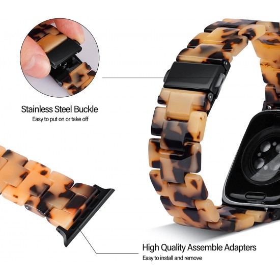 Thin Light Resin Strap Bracelet for Apple Watch Band 38mm 40mm 41mm 42mm 44mm 45mm 49mm Stainless Steel Buckle Replacement Band For iWatch SE Ultra Series 8 7 6 5 4 3 2 1 for Women Men