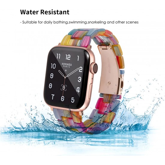 Thin Light Resin Strap Bracelet for Apple Watch Band 38mm 40mm 41mm 42mm 44mm 45mm 49mm Stainless Steel Buckle Replacement Band For iWatch SE Ultra Series 8 7 6 5 4 3 2 1 for Women Men