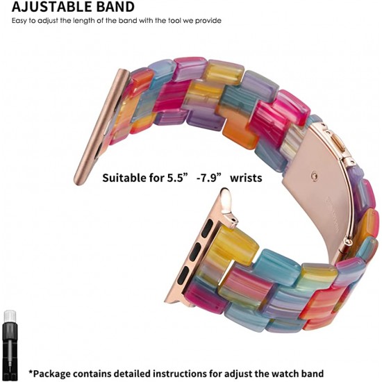 Thin Light Resin Strap Bracelet for Apple Watch Band 38mm 40mm 41mm 42mm 44mm 45mm 49mm Stainless Steel Buckle Replacement Band For iWatch SE Ultra Series 8 7 6 5 4 3 2 1 for Women Men