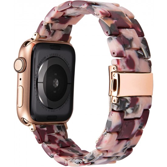 Thin Light Resin Strap Bracelet for Apple Watch Band 38mm 40mm 41mm 42mm 44mm 45mm 49mm Stainless Steel Buckle Replacement Band For iWatch SE Ultra Series 8 7 6 5 4 3 2 1 for Women Men