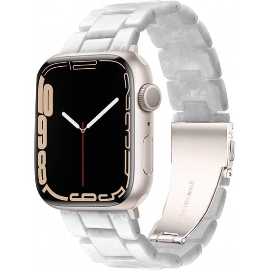 Thin Light Resin Strap Bracelet for Apple Watch Band 38mm 40mm 41mm 42mm 44mm 45mm 49mm Stainless Steel Buckle Replacement Band For iWatch SE Ultra Series 8 7 6 5 4 3 2 1 for Women Men