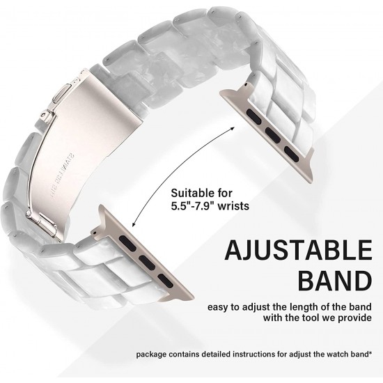 Thin Light Resin Strap Bracelet for Apple Watch Band 38mm 40mm 41mm 42mm 44mm 45mm 49mm Stainless Steel Buckle Replacement Band For iWatch SE Ultra Series 8 7 6 5 4 3 2 1 for Women Men