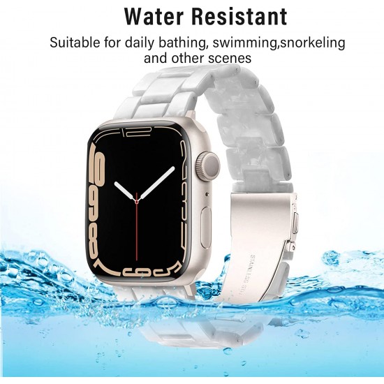 Thin Light Resin Strap Bracelet for Apple Watch Band 38mm 40mm 41mm 42mm 44mm 45mm 49mm Stainless Steel Buckle Replacement Band For iWatch SE Ultra Series 8 7 6 5 4 3 2 1 for Women Men