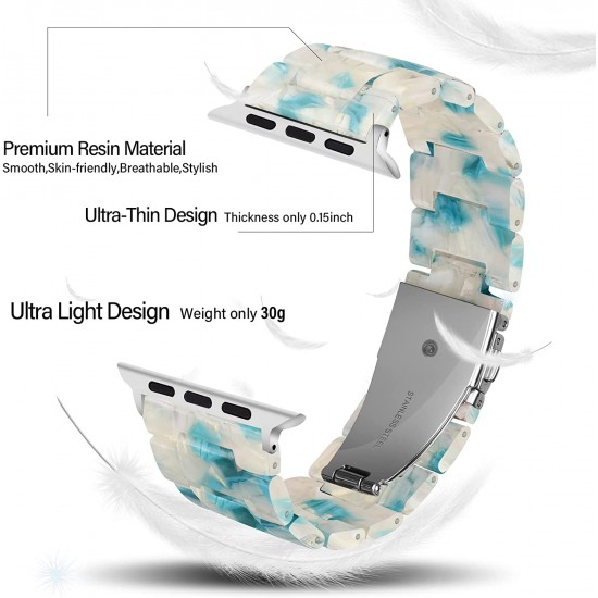 Thin Light Resin Strap Bracelet for Apple Watch Band 38mm 40mm 41mm 42mm 44mm 45mm 49mm Stainless Steel Buckle Replacement Band For iWatch SE Ultra Series 8 7 6 5 4 3 2 1 for Women Men