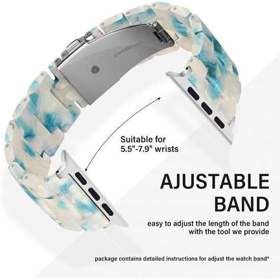 Thin Light Resin Strap Bracelet for Apple Watch Band 38mm 40mm 41mm 42mm 44mm 45mm 49mm Stainless Steel Buckle Replacement Band For iWatch SE Ultra Series 8 7 6 5 4 3 2 1 for Women Men