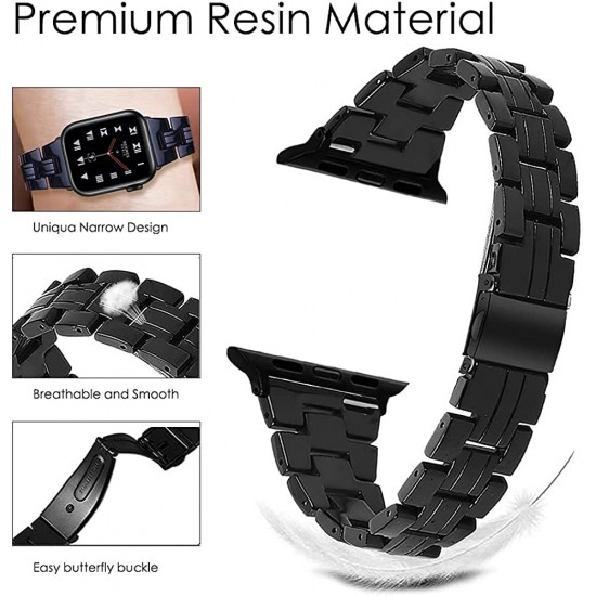 Thin Light Resin Strap Bracelet for Apple Watch Band 38mm 40mm 41mm 42mm 44mm 45mm 49mm Stainless Steel Buckle Replacement Band For iWatch SE Ultra Series 8 7 6 5 4 3 2 1 for Women Men