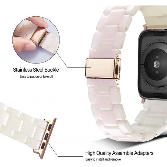 Thin Light Resin Strap Bracelet for Apple Watch Band 38mm 40mm 41mm 42mm 44mm 45mm 49mm Stainless Steel Buckle Replacement Band For iWatch SE Ultra Series 8 7 6 5 4 3 2 1 for Women Men