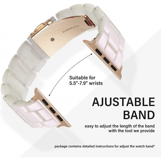 Thin Light Resin Strap Bracelet for Apple Watch Band 38mm 40mm 41mm 42mm 44mm 45mm 49mm Stainless Steel Buckle Replacement Band For iWatch SE Ultra Series 8 7 6 5 4 3 2 1 for Women Men