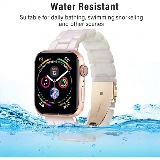 Thin Light Resin Strap Bracelet for Apple Watch Band 38mm 40mm 41mm 42mm 44mm 45mm 49mm Stainless Steel Buckle Replacement Band For iWatch SE Ultra Series 8 7 6 5 4 3 2 1 for Women Men