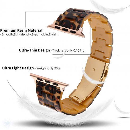 Thin Light Resin Strap Bracelet for Apple Watch Band 38mm 40mm 41mm 42mm 44mm 45mm 49mm Stainless Steel Buckle Replacement Band For iWatch SE Ultra Series 8 7 6 5 4 3 2 1 for Women Men