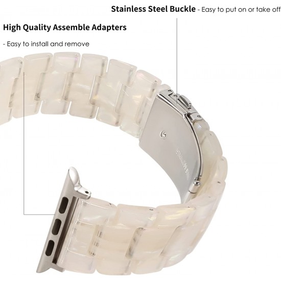 Thin Light Resin Strap Bracelet for Apple Watch Band 38mm 40mm 41mm 42mm 44mm 45mm 49mm Stainless Steel Buckle Replacement Band For iWatch SE Ultra Series 8 7 6 5 4 3 2 1 for Women Men