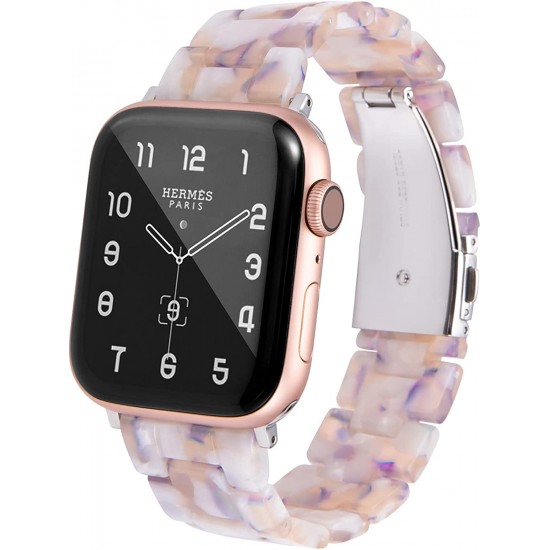 Thin Light Resin Strap Bracelet for Apple Watch Band 38mm 40mm 41mm 42mm 44mm 45mm 49mm Stainless Steel Buckle Replacement Band For iWatch SE Ultra Series 8 7 6 5 4 3 2 1 for Women Men