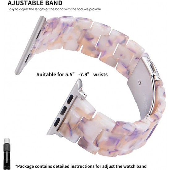 Thin Light Resin Strap Bracelet for Apple Watch Band 38mm 40mm 41mm 42mm 44mm 45mm 49mm Stainless Steel Buckle Replacement Band For iWatch SE Ultra Series 8 7 6 5 4 3 2 1 for Women Men